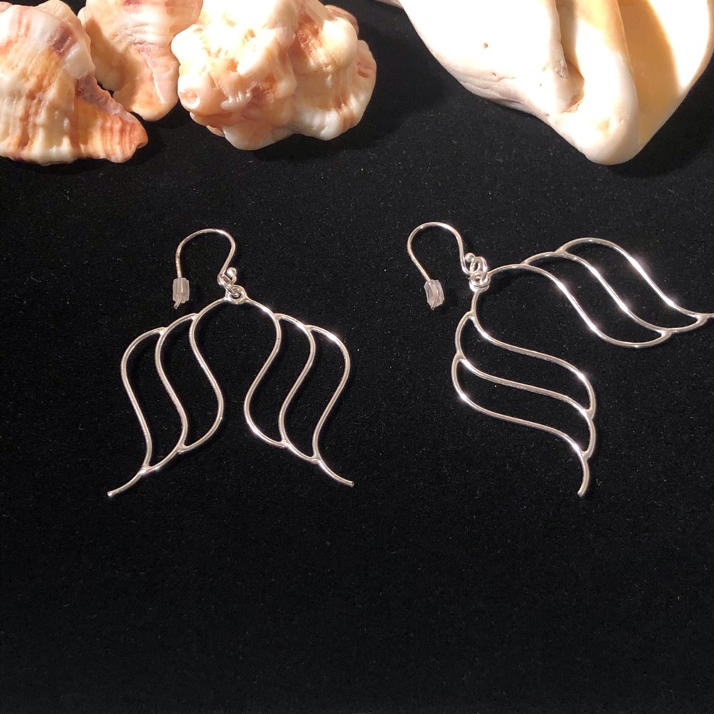 Sterling Silver Earrings, Bright Wings in Motion! - Picture 7 of 8